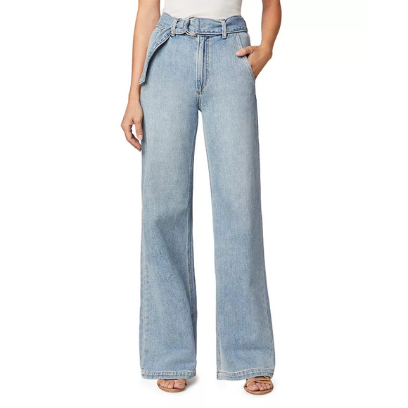 Joe's Jeans The Belted Wide Leg Jeans Acid Wash Denim Tatra Blue NWT Size 30 - Picture 1 of 7